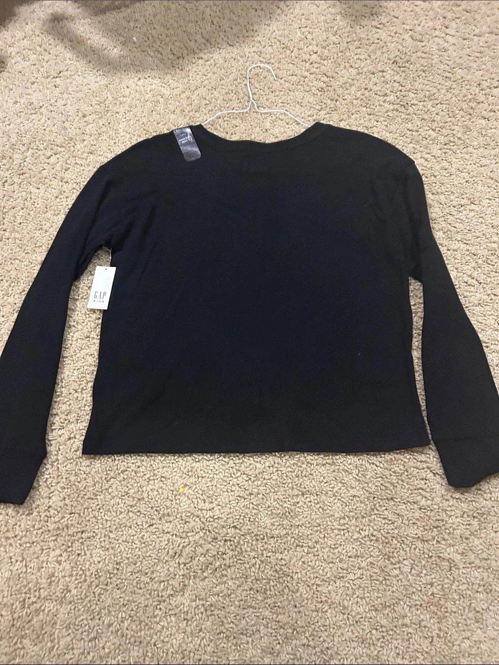GAP Black Long-Sleeve Top with Iridescent Striped Star